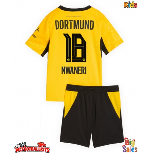 Borussia Dortmund Ethan Nwaneri #18 Replica Home Stadium Kit for Kids 2026-27 Short Sleeve (+ pants)